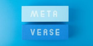 Metaverse modern minimal concept in blue color