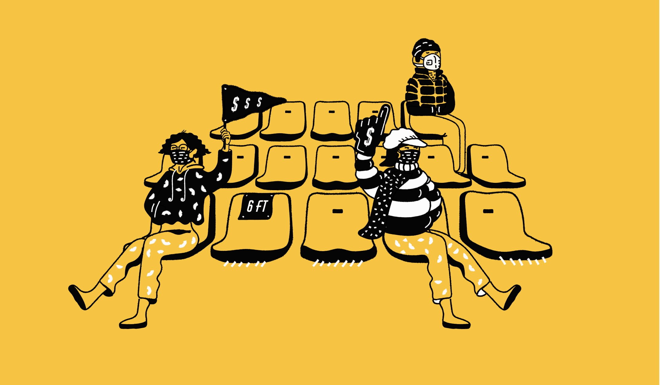 The Header Image Shows An Illustration Of People Social Distancing At A Football Game.