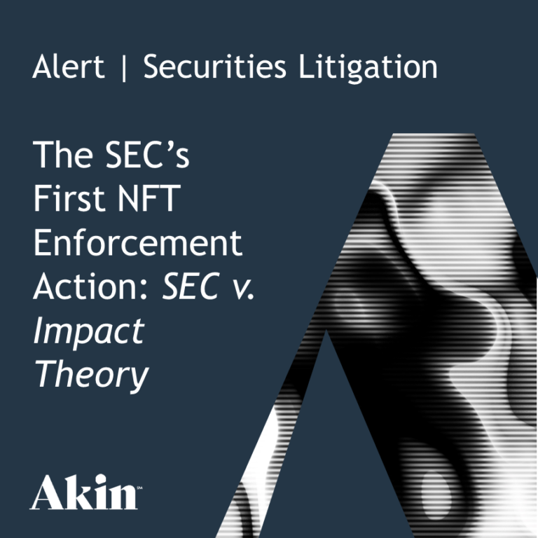 The Sec’s First Nft Enforcement Action: Sec V. Impact Theory