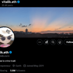 Screenshot of Vitalik's profile on X.